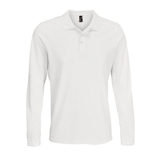 Рубашка поло с длинным рукавом Prime LSL, белая - подробное фото