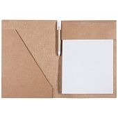 Папка Fact-Folder формата А4 c блокнотом, крафт - фото