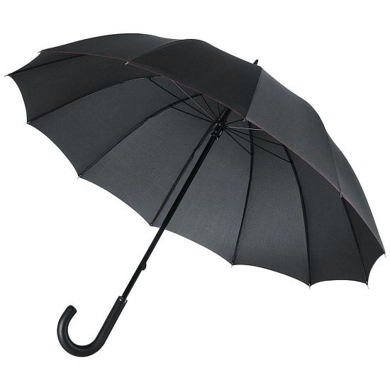 Зонт-трость Lui, черный с красным - подробное фото