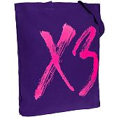 Холщовая сумка «ХЗ», фиолетовая - фото