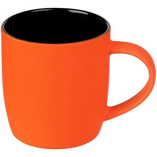 Кружка Surprise Touch Black c покрытием софт-тач, оранжевая - подробное фото