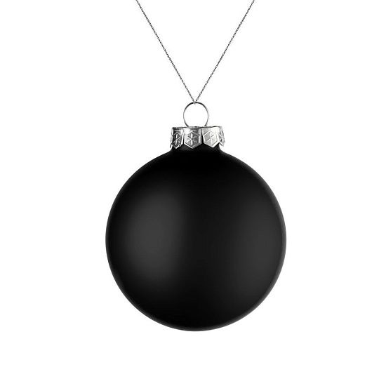 Елочный шар Finery Matt, 8 см, матовый черный - подробное фото