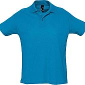 Рубашка поло мужская SUMMER 170, ярко-бирюзовая - фото
