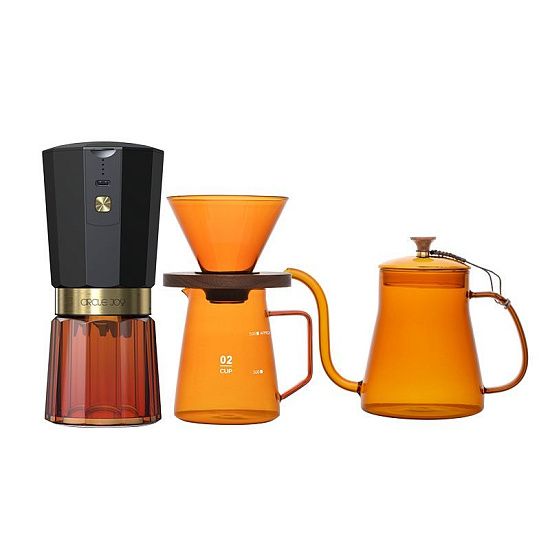 Кофейный набор Amber Coffee Maker Set, оранжевый с черным - подробное фото