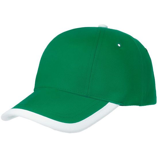 Бейсболка Honor, зеленая с белым кантом - подробное фото