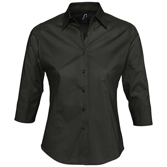 Рубашка женская с рукавом 3/4 EFFECT 140, черная - подробное фото