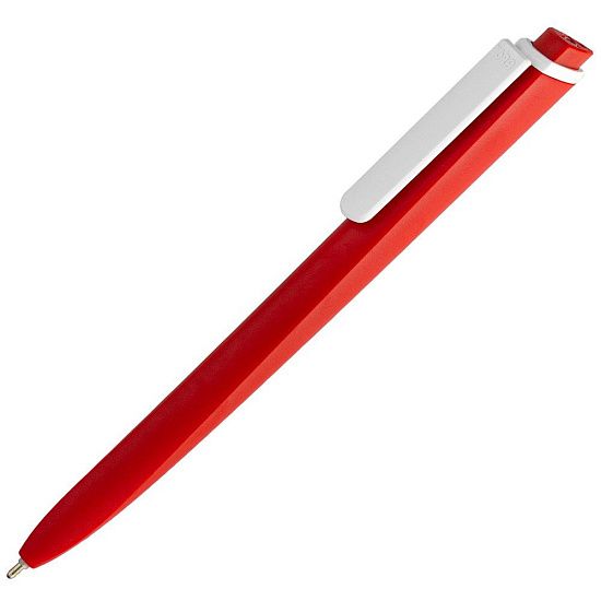 Ручка шариковая Pigra P02 Mat, красная с белым - подробное фото