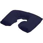 Надувная подушка под шею в чехле Sleep, темно-синяя - фото