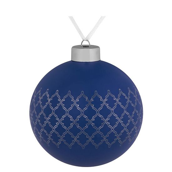 Елочный шар King, 10 см, синий - подробное фото