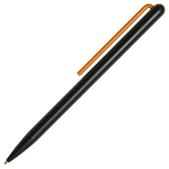 Шариковая ручка GrafeeX в чехле, черная с оранжевым - подробное фото