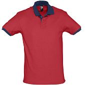 Рубашка поло Prince 190, красная с темно-синим - фото