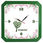 Часы настенные «Квадро», зеленые - фото