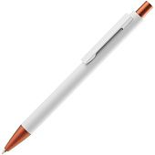 Ручка шариковая Chromatic White, белая с оранжевым - фото