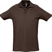 Рубашка поло мужская SPRING 210, шоколадно-коричневая - фото