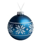Елочный шар «Скандинавский узор», 10 см, синий - фото