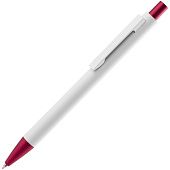 Ручка шариковая Chromatic White, белая с красным - фото