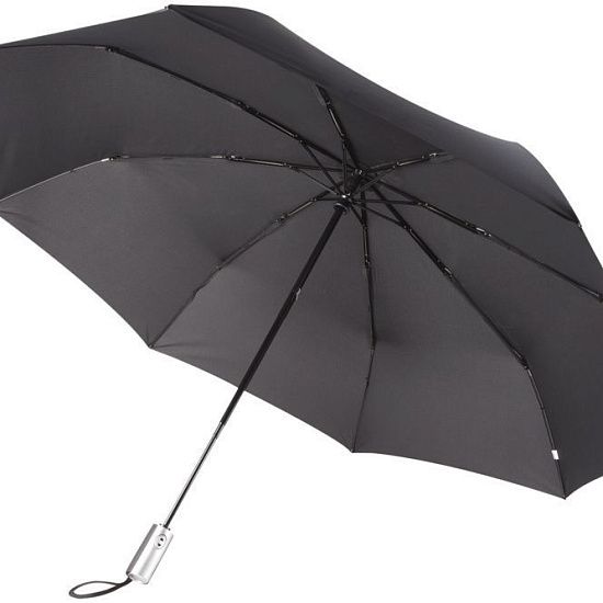 Зонт складной Fiber, черный - подробное фото